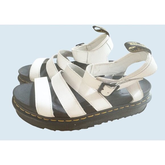 DR MARTENS Blaire White Leather Fisherman Sandal Size 10 - Picture 1 of 7